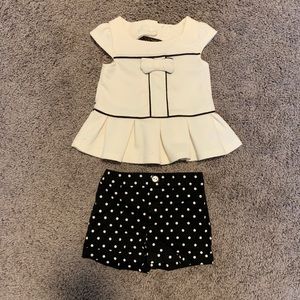 Adorable white and black outfit